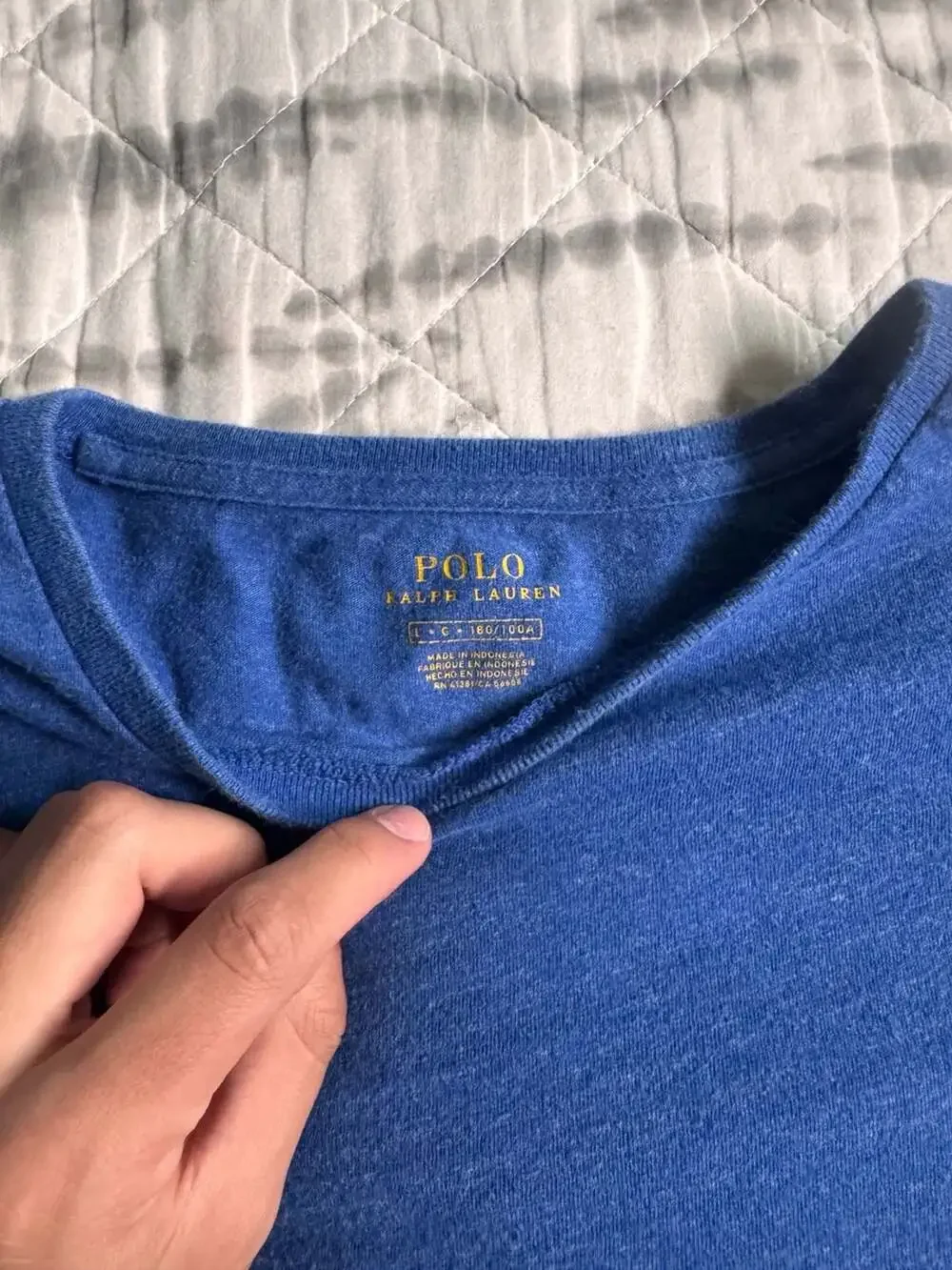 Polo Ralph Lauren Men's Crewneck Short Sleeve Heather Blue T-Shirt Men’s L